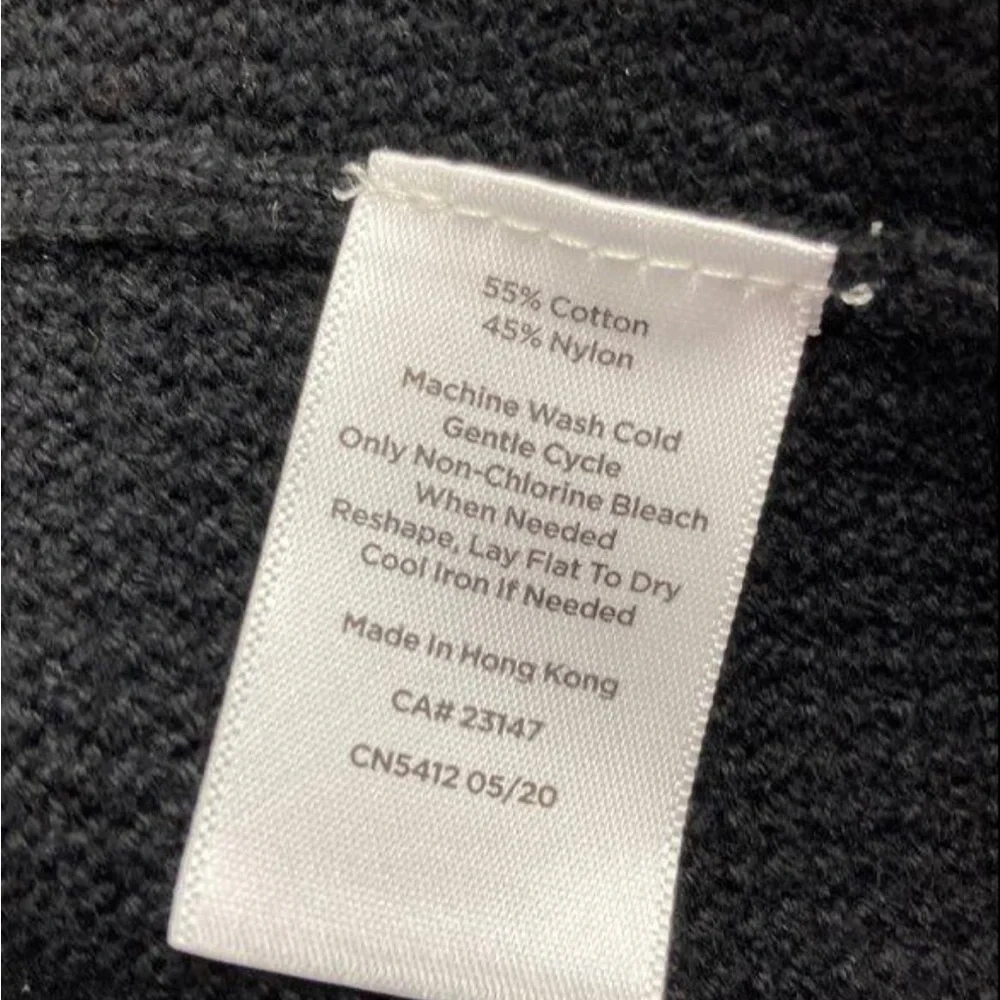 Talbots NWT Open Front Black Mid Length Ribbed Knit Cotton Blend Cardigan - Picture 6 of 10
